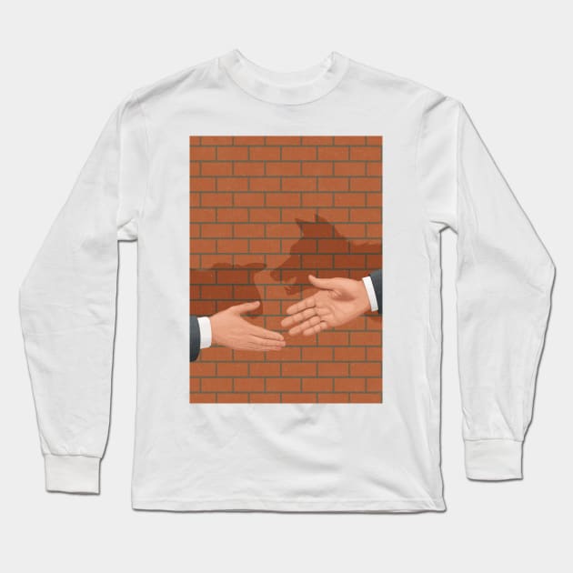 Wolf Shadow Long Sleeve T-Shirt by John Holcroft